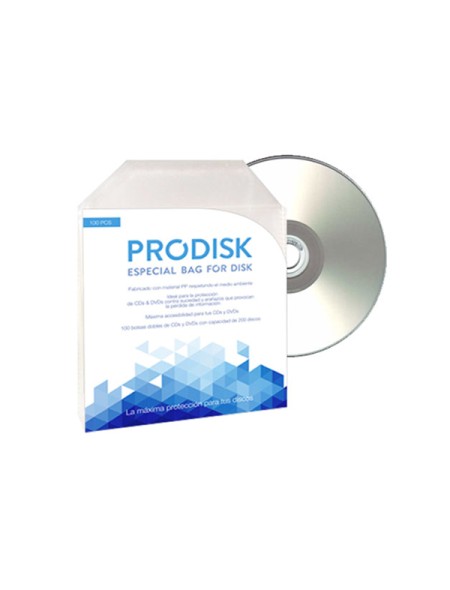Sobres plastico cd/dvd pack prodisk 100 unidades / CDDVD