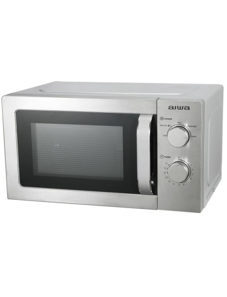 ÷ Microondas aiwa mw-200sl frontal acero inox capacidad 20l potencia 700w