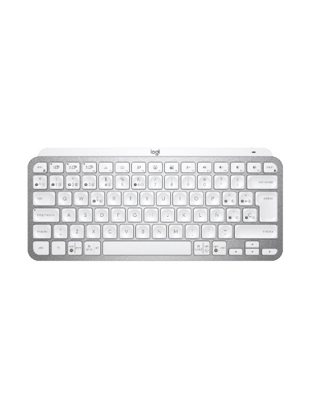 ÷ Teclado logitech bluetooth mx keys mini iluminado compacto recargable usb-c color rosa 920-010813