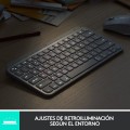 ÷ Teclado logitech bluetooth mx keys mini iluminado compacto recargable usb-c color rosa 920-010813