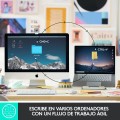 ÷ Teclado logitech bluetooth mx keys mini iluminado compacto recargable usb-c color rosa 920-010813