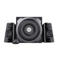 ÷ Altavoces 2.1 trust tytan subwoofer de madera, mando a distancia potencia salida 60w rms negro