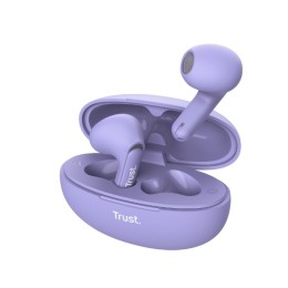 ÷ Auricular intrauditivo bluetooth trust yavi 25299 lila enc base  usb-c control tactil23h 25299