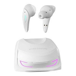 ÷ Auricular intrauditivo bluetooth mars gaming mhi-ultra white bt 5.3 tws  anc+enc pasiva ilumi